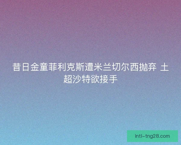 昔日金童菲利克斯遭米兰切尔西抛弃 土超沙特欲接手
